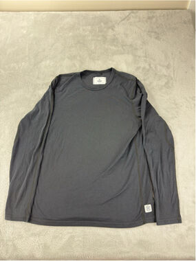 Reigning Champ Men's Size Medium 100% Pima Cotton Black Long Sleeve Made Canada